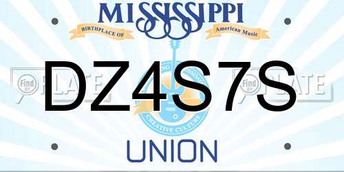 DZ4S7S Mississippi License Plate