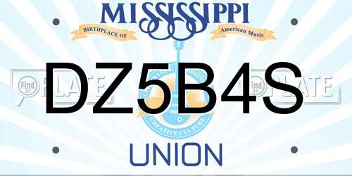 DZ5B4S Mississippi License Plate