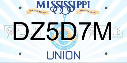 DZ5D7M Mississippi License Plate