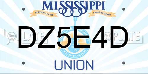 DZ5E4D Mississippi License Plate