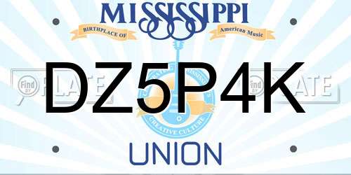 DZ5P4K Mississippi License Plate
