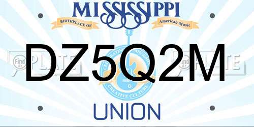 DZ5Q2M Mississippi License Plate