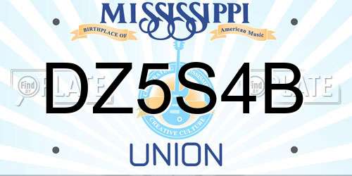 DZ5S4B Mississippi License Plate
