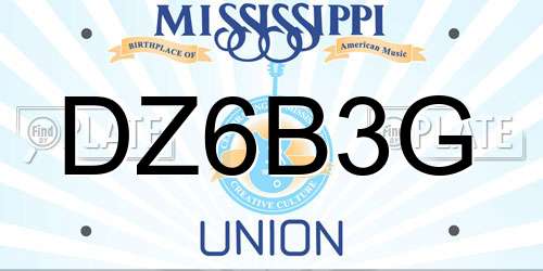 DZ6B3G Mississippi License Plate