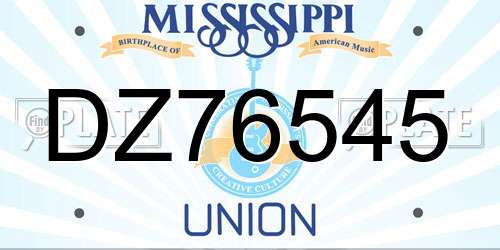 DZ76545 Mississippi License Plate