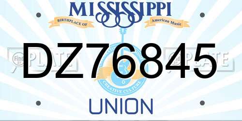 DZ76845 Mississippi License Plate