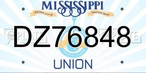 DZ76848 Mississippi License Plate