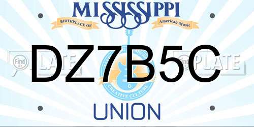 DZ7B5C Mississippi License Plate