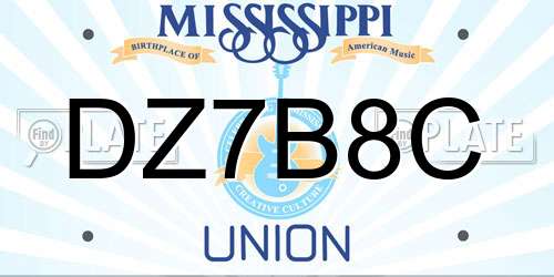 DZ7B8C Mississippi License Plate