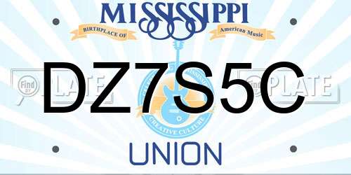 DZ7S5C Mississippi License Plate