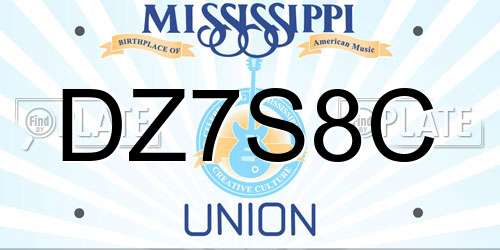 DZ7S8C Mississippi License Plate