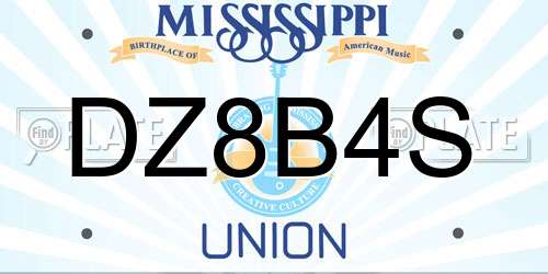 DZ8B4S Mississippi License Plate