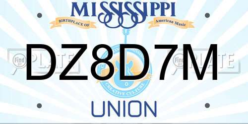 DZ8D7M Mississippi License Plate