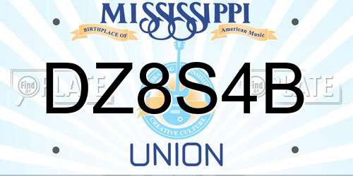 DZ8S4B Mississippi License Plate