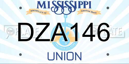 DZA146 Mississippi License Plate