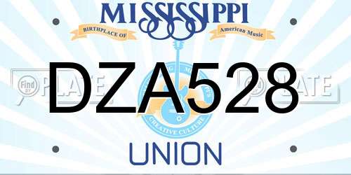DZA528 Mississippi License Plate