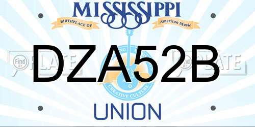DZA52B Mississippi License Plate