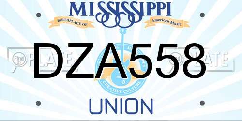 DZA558 Mississippi License Plate