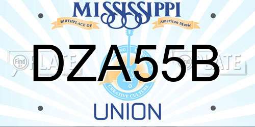 DZA55B Mississippi License Plate