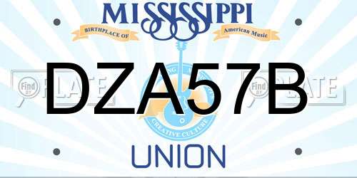 DZA57B Mississippi License Plate