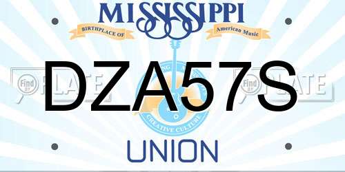 DZA57S Mississippi License Plate