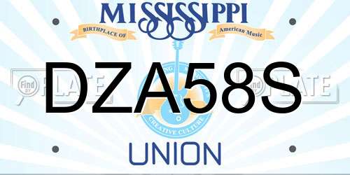 DZA58S Mississippi License Plate