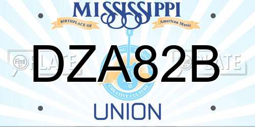 DZA82B Mississippi License Plate