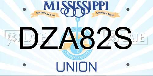 DZA82S Mississippi License Plate