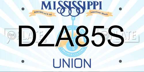 DZA85S Mississippi License Plate