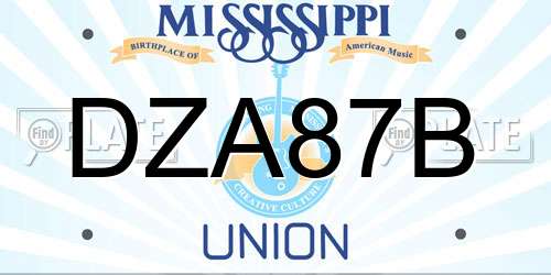 DZA87B Mississippi License Plate