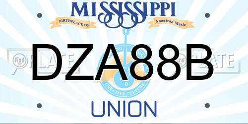 DZA88B Mississippi License Plate