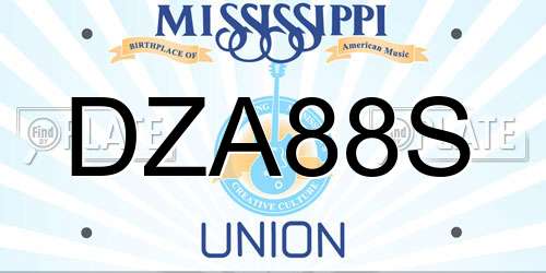DZA88S Mississippi License Plate