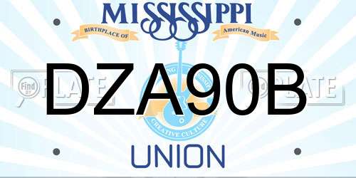 DZA90B Mississippi License Plate