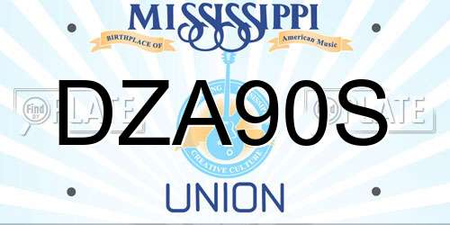 DZA90S Mississippi License Plate