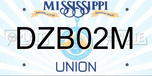 DZB02M Mississippi License Plate