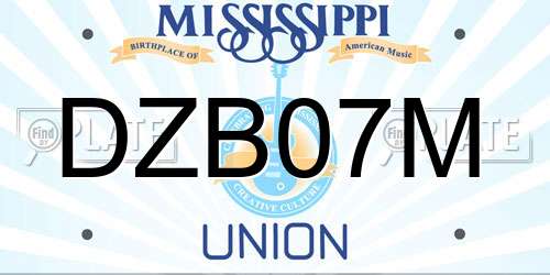 DZB07M Mississippi License Plate