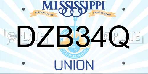 DZB34Q Mississippi License Plate