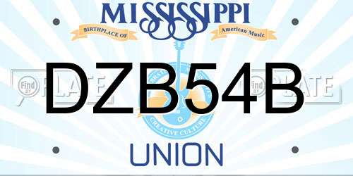 DZB54B Mississippi License Plate