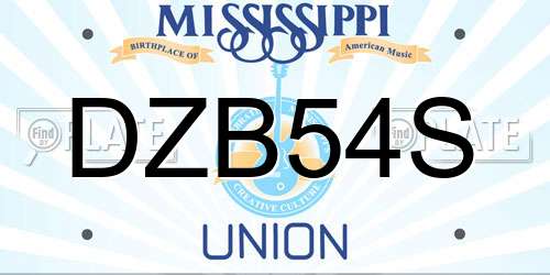 DZB54S Mississippi License Plate