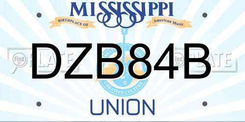 DZB84B Mississippi License Plate