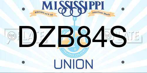 DZB84S Mississippi License Plate