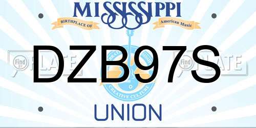 DZB97S Mississippi License Plate