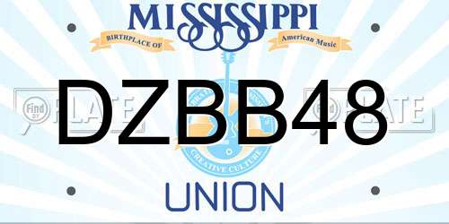 DZBB48 Mississippi License Plate