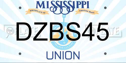 DZBS45 Mississippi License Plate