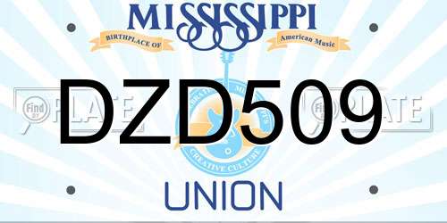 DZD509 Mississippi License Plate