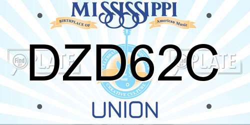 DZD62C Mississippi License Plate