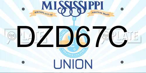 DZD67C Mississippi License Plate