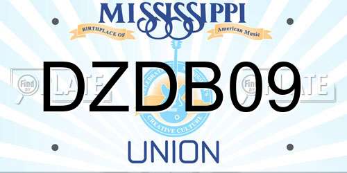DZDB09 Mississippi License Plate