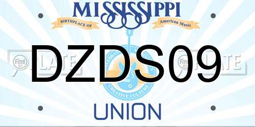 DZDS09 Mississippi License Plate
