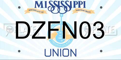 DZFN03 Mississippi License Plate